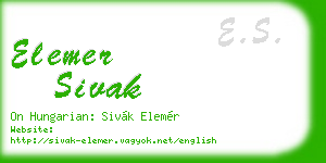 elemer sivak business card